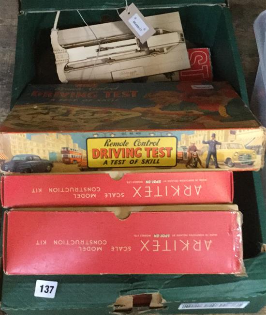 1960s games, inc Avalon Hill Stalingrad, Merit Driving Test, 3 Triang Arkitex kits & sundry modern models